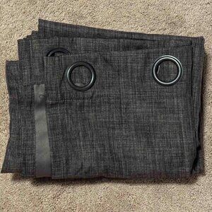 Dark Charcoal Blackout Curtain Panels – 52" x 84" – Grommet Top – NWOT
